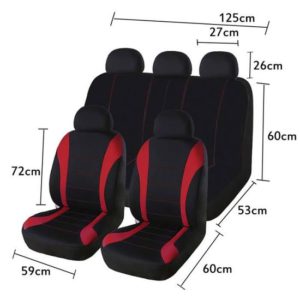 9Pcs/set Ensemble de Housse de Siège de Voiture pour Siège Avant Universel Gris